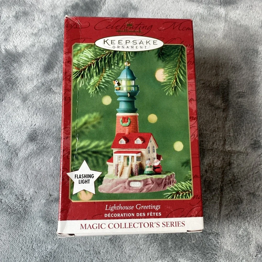 Hallmark Keepsake Magic Ornament Lighthouse Greetings 5th In The Series2001 Aa10